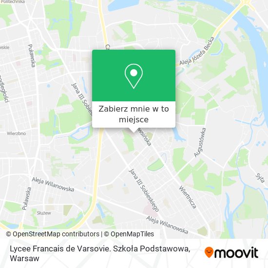 Mapa Lycee Francais de Varsovie. Szkoła Podstawowa