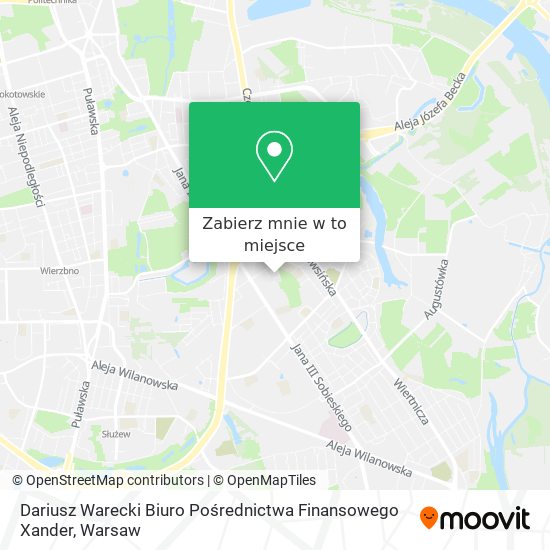 Mapa Dariusz Warecki Biuro Pośrednictwa Finansowego Xander