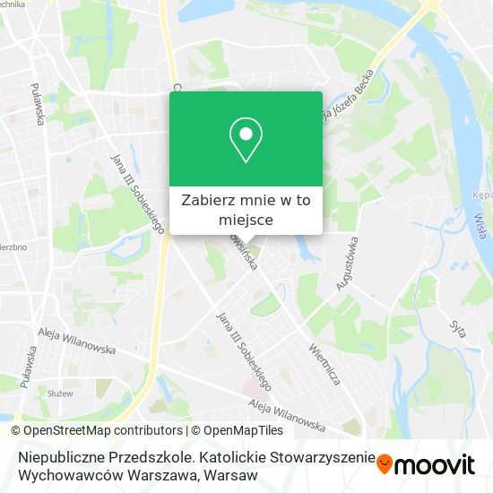 Mapa Niepubliczne Przedszkole. Katolickie Stowarzyszenie Wychowawców Warszawa