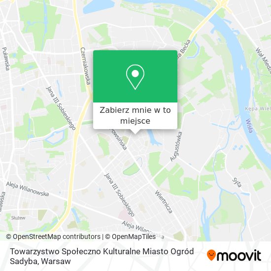 Mapa Towarzystwo Społeczno Kulturalne Miasto Ogród Sadyba