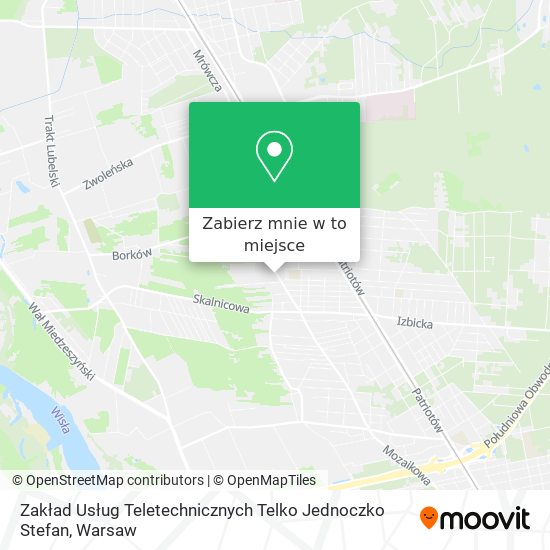 Mapa Zakład Usług Teletechnicznych Telko Jednoczko Stefan