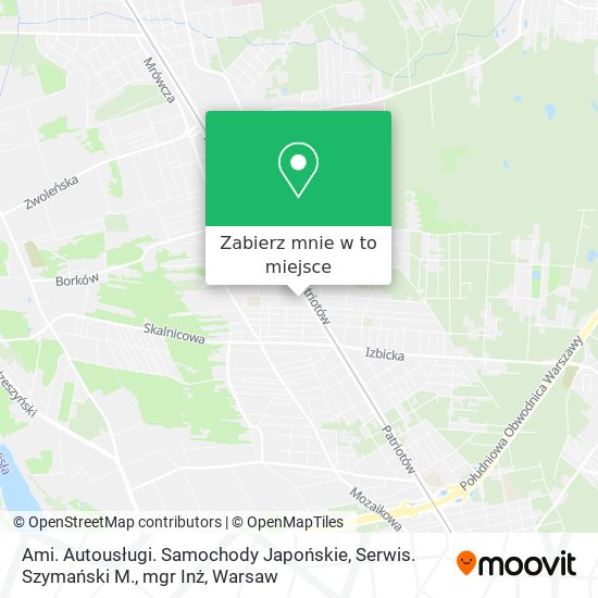 Mapa Ami. Autousługi. Samochody Japońskie, Serwis. Szymański M., mgr Inż