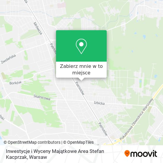 Mapa Inwestycje i Wyceny Majątkowe Area Stefan Kacprzak