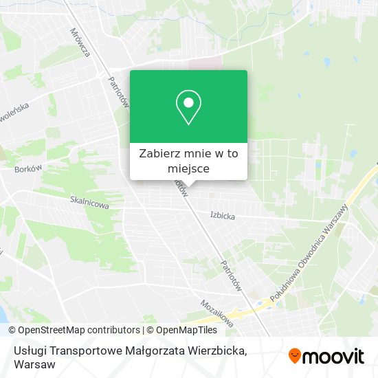 Mapa Usługi Transportowe Małgorzata Wierzbicka