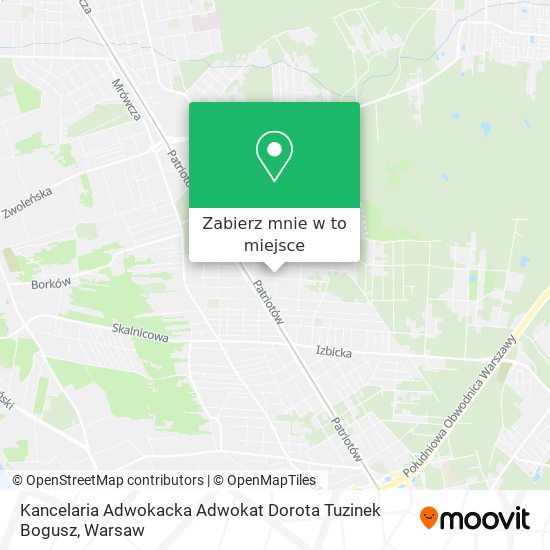 Mapa Kancelaria Adwokacka Adwokat Dorota Tuzinek Bogusz