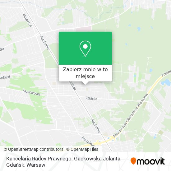 Mapa Kancelaria Radcy Prawnego. Gackowska Jolanta Gdańsk