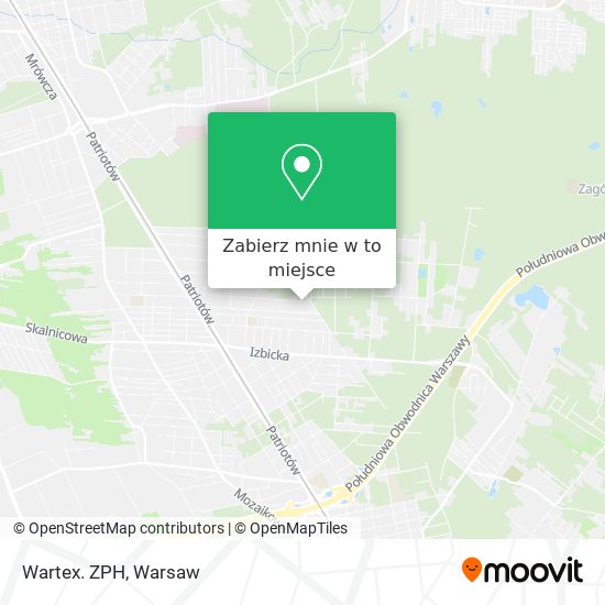 Mapa Wartex. ZPH