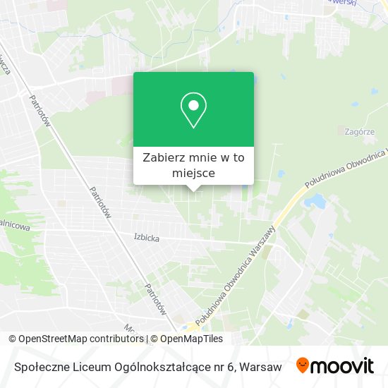 Mapa Społeczne Liceum Ogólnokształcące nr 6