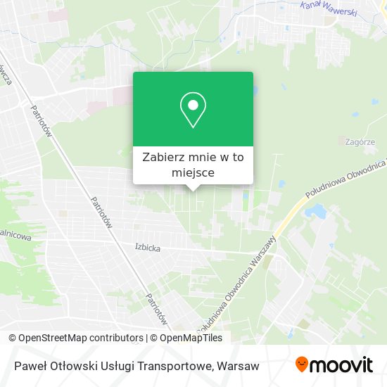 Mapa Paweł Otłowski Usługi Transportowe