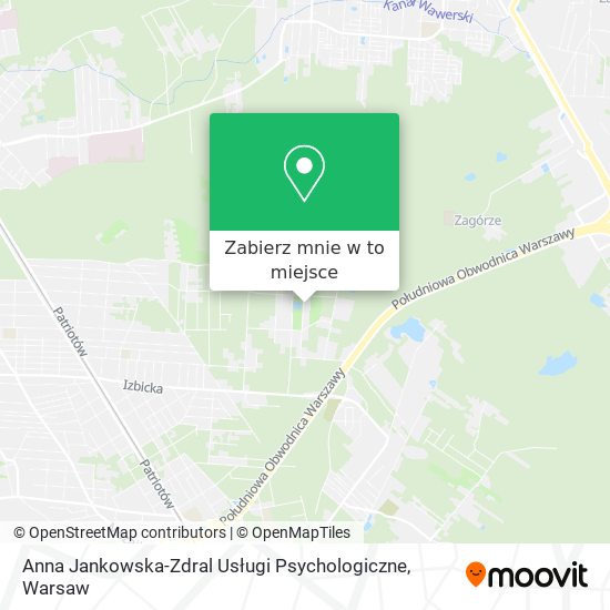 Mapa Anna Jankowska-Zdral Usługi Psychologiczne