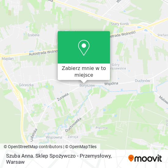 Mapa Szuba Anna. Sklep Spożywczo - Przemysłowy