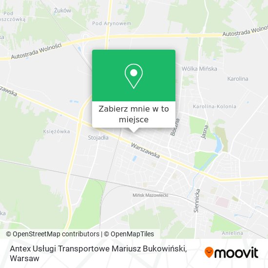 Mapa Antex Usługi Transportowe Mariusz Bukowiński