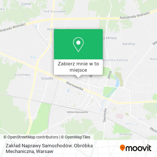 Mapa Zakład Naprawy Samochodów. Obróbka Mechaniczna