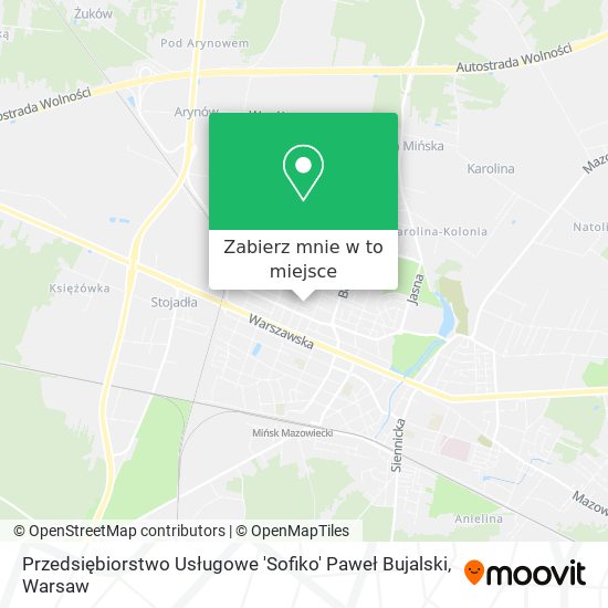 Mapa Przedsiębiorstwo Usługowe 'Sofiko' Paweł Bujalski