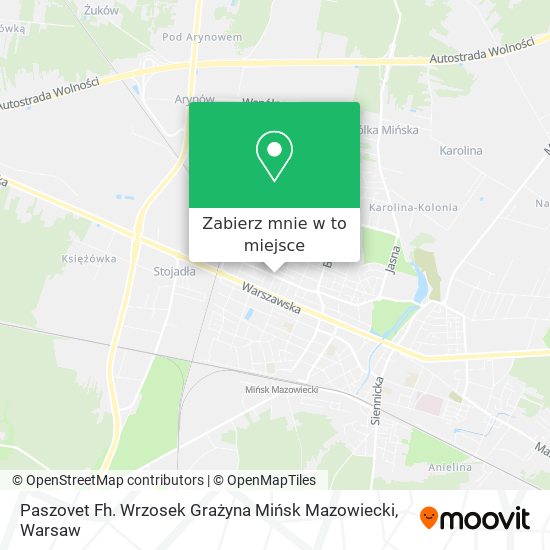 Mapa Paszovet Fh. Wrzosek Grażyna Mińsk Mazowiecki