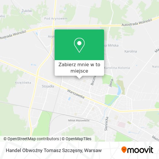 Mapa Handel Obwoźny Tomasz Szczęsny