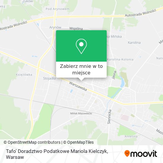 Mapa Tafo' Doradztwo Podatkowe Mariola Kielczyk