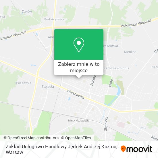 Mapa Zakład Usługowo Handlowy Jędrek Andrzej Kuźma