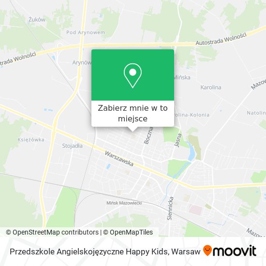 Mapa Przedszkole Angielskojęzyczne Happy Kids