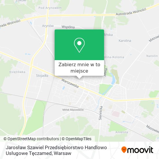 Mapa Jarosław Szawiel Przedsiębiorstwo Handlowo Usługowe Tęczamed