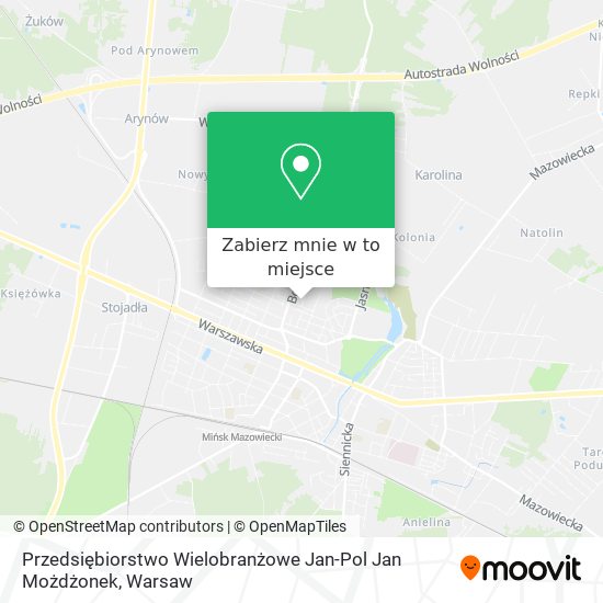 Mapa Przedsiębiorstwo Wielobranżowe Jan-Pol Jan Możdżonek