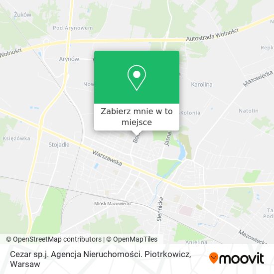 Mapa Cezar sp.j. Agencja Nieruchomości. Piotrkowicz