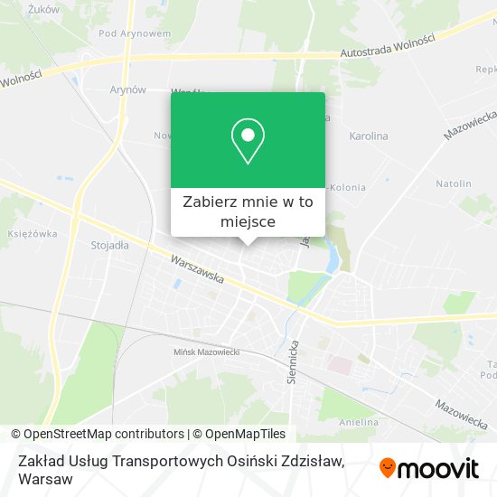 Mapa Zakład Usług Transportowych Osiński Zdzisław