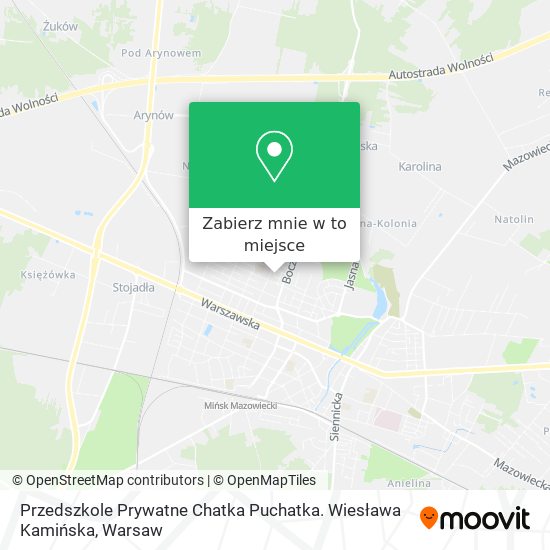 Mapa Przedszkole Prywatne Chatka Puchatka. Wiesława Kamińska