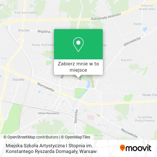 Mapa Miejska Szkoła Artystyczna I Stopnia im. Konstantego Ryszarda Domagały