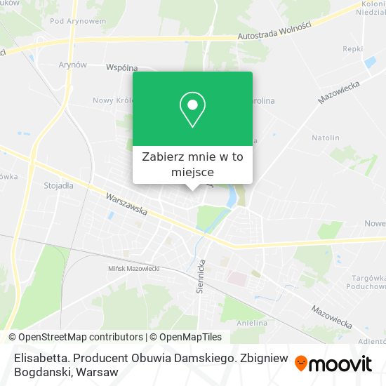 Mapa Elisabetta. Producent Obuwia Damskiego. Zbigniew Bogdanski