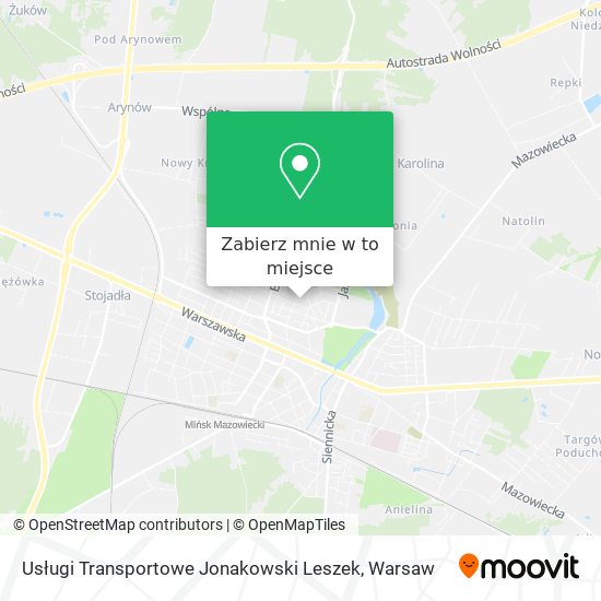 Mapa Usługi Transportowe Jonakowski Leszek