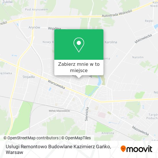 Mapa Usługi Remontowo Budowlane Kazimierz Gańko