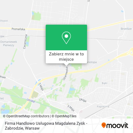 Mapa Firma Handlowo Usługowa Magdalena Zyśk - Zabrodzie