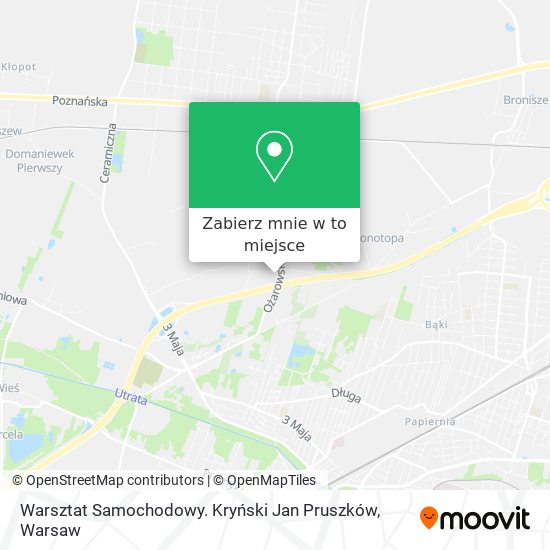 Mapa Warsztat Samochodowy. Kryński Jan Pruszków