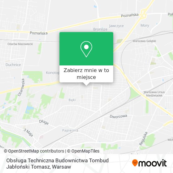 Mapa Obsługa Techniczna Budownictwa Tombud Jabłoński Tomasz