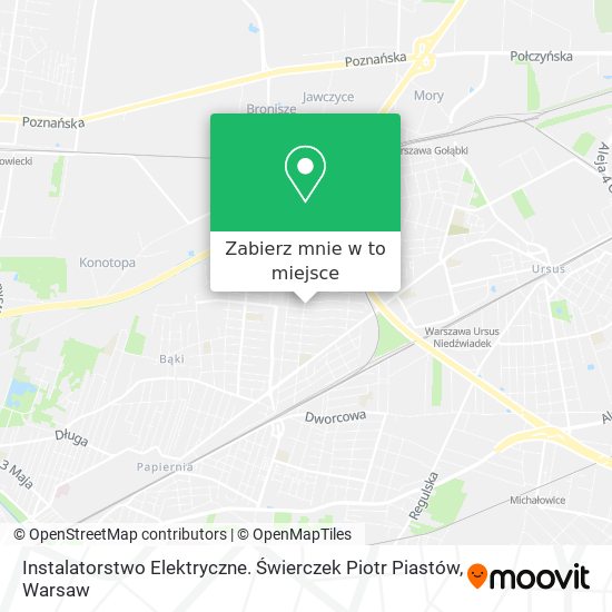 Mapa Instalatorstwo Elektryczne. Świerczek Piotr Piastów