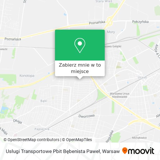 Mapa Usługi Transportowe Pbit Bębenista Paweł