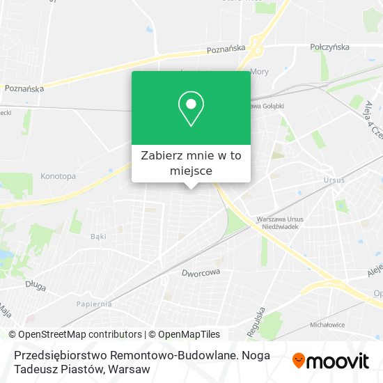 Mapa Przedsiębiorstwo Remontowo-Budowlane. Noga Tadeusz Piastów