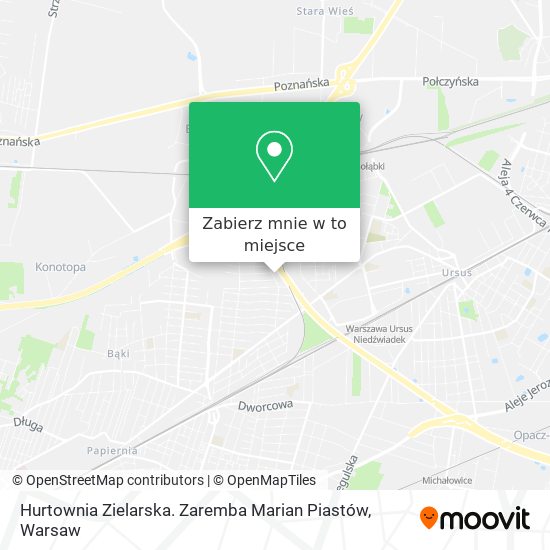 Mapa Hurtownia Zielarska. Zaremba Marian Piastów