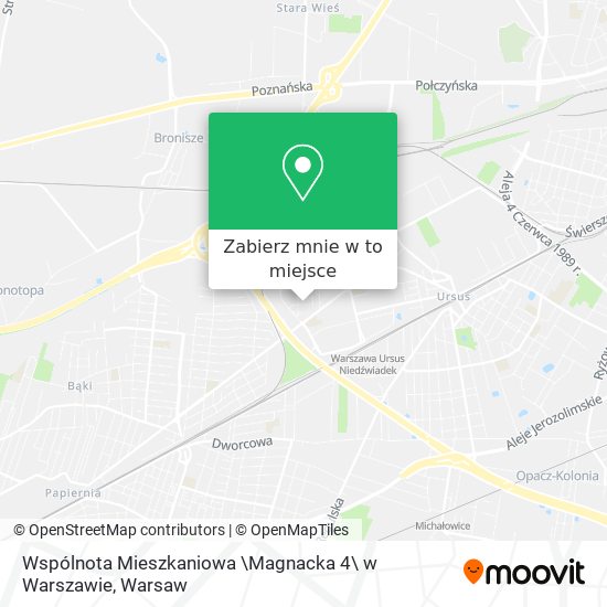 Mapa Wspólnota Mieszkaniowa \Magnacka 4\ w Warszawie