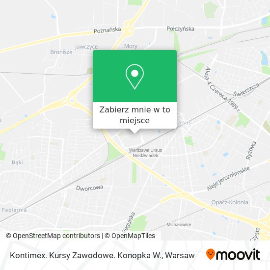 Mapa Kontimex. Kursy Zawodowe. Konopka W.