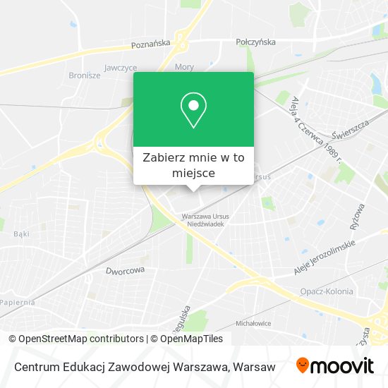 Mapa Centrum Edukacj Zawodowej Warszawa