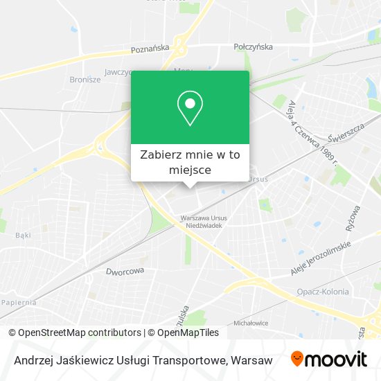 Mapa Andrzej Jaśkiewicz Usługi Transportowe