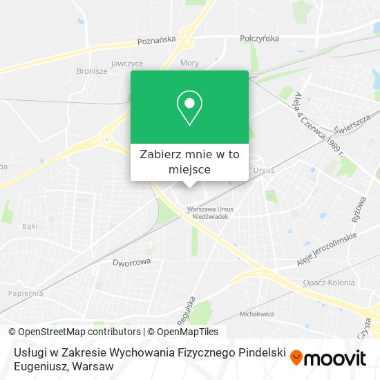 Mapa Usługi w Zakresie Wychowania Fizycznego Pindelski Eugeniusz