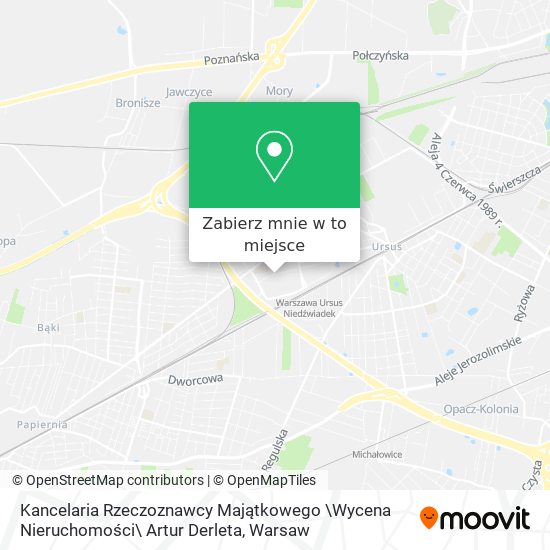 Mapa Kancelaria Rzeczoznawcy Majątkowego \Wycena Nieruchomości\ Artur Derleta