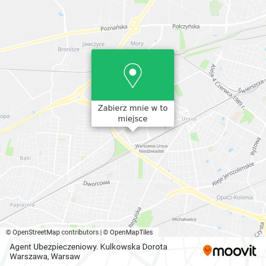 Mapa Agent Ubezpieczeniowy. Kulkowska Dorota Warszawa