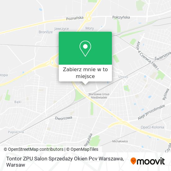 Mapa Tontor ZPU Salon Sprzedaży Okien Pcv Warszawa