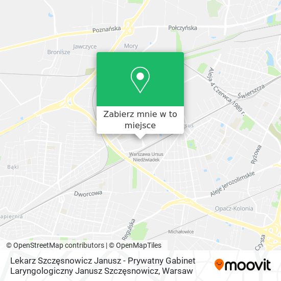 Mapa Lekarz Szczęsnowicz Janusz - Prywatny Gabinet Laryngologiczny Janusz Szczęsnowicz