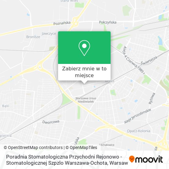 Mapa Poradnia Stomatologiczna Przychodni Rejonowo - Stomatologicznej Szpzlo Warszawa-Ochota