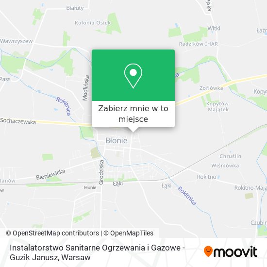 Mapa Instalatorstwo Sanitarne Ogrzewania i Gazowe - Guzik Janusz